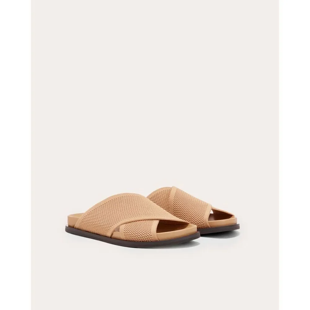 Everlane THE REKNIT FORM CROSSOVER SANDAL in Caramel Beige Neutral Size 9 NWB